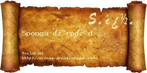 Sponga Árpád névjegykártya