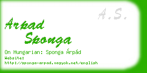 arpad sponga business card